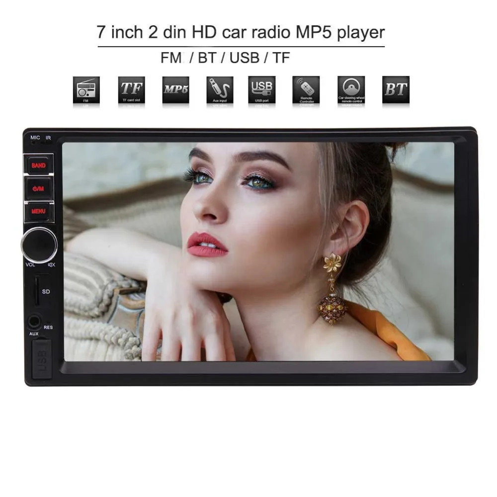 

Multi-touch Screen Media MP5 Player In Dash Double 2 Din Car Stereo Support FM Radio/USB/TF/Aux-In/Bluetooth/Hands-Free Call