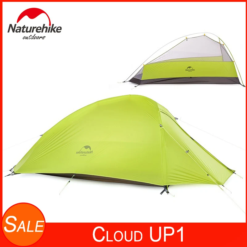 Naturehike CloudUp серии Сверхлегкий альпинистский тент водонепроницаемый 20D/210T ткань палатки для 1 человека с наземным ковриком