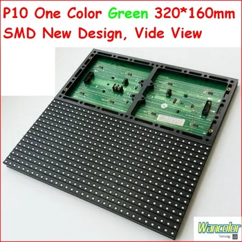 

free shipping Wholesale price high brightness SMD p10 semi-outdoor LED message sign green color p10 SMD led module 32*16 dot