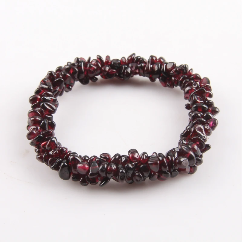 

Natural Stone Crystal Garnet Bracelets Quartz Irregular Gravel Crystal Strand Bracelets For Women Jewelry