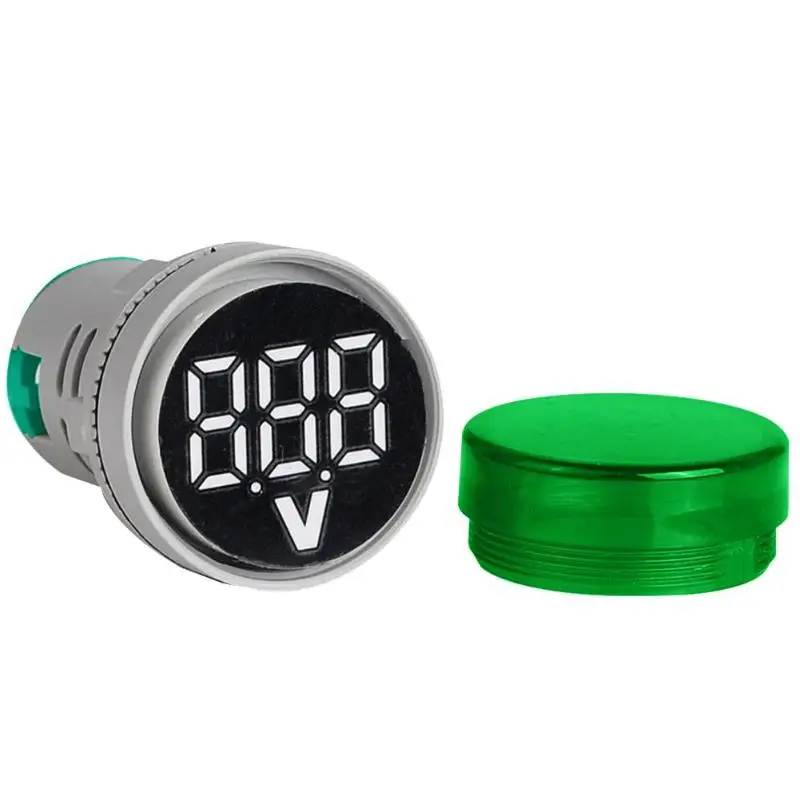 6-100V DC Digital Voltmeter Indicator LED Lamp Round Signal Light round Panel Meter Indicator Light Colors,51.4*28.3*20.3mm