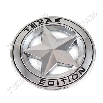 

1x Black Silver Alloy Texas Edition Car Emblem Sticker for Jeep Chevy Ford Ram