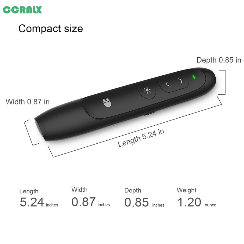 CCRALX مقدم لاسلكي مؤشر ليزر s 2.4 جرام الترددات اللاسلكية PPT عرض التحكم عن بعد الضوء الأحمر USB فليب مؤشر ليزر القلم