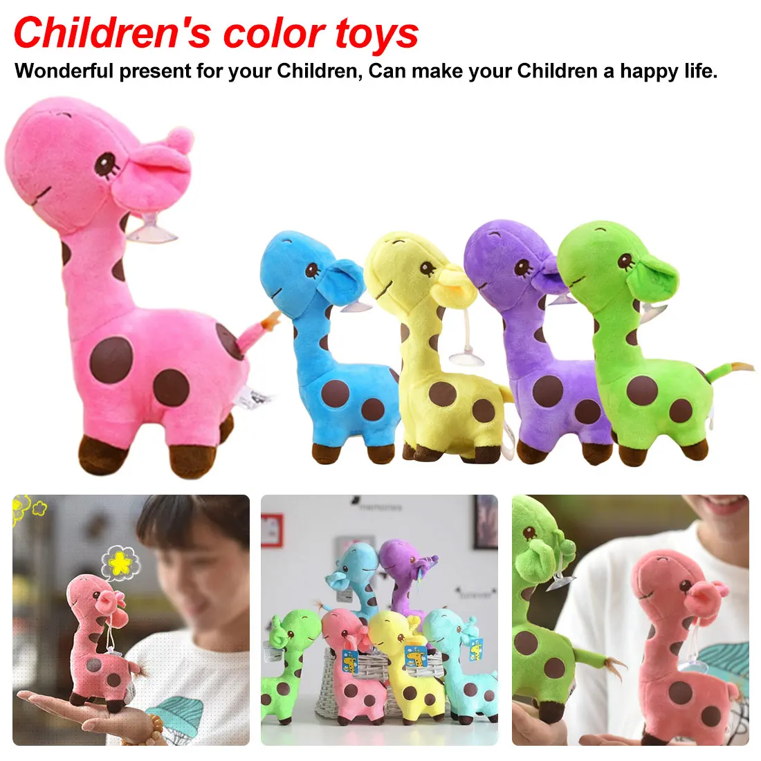 

18cm Unisex Cute Gift Plush Giraffe Soft Toy Animal Dear Doll Baby Kid Child Christmas Birthday Happy Colorful Gifts 5 colors