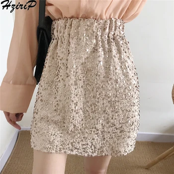 

Hzirip New Women Summer 2019 High Waist Slim Short Fashion Elegant Wild A-Line Solid Skirt Casual Sexy Plus Size Office Lady