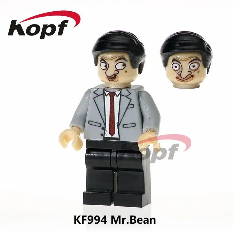 

KF994 Single Sale Super Heroes Funny Movie and Cartoon Character Mr.Bean Rick Morty Beckham Building Block Bricks Children Toys