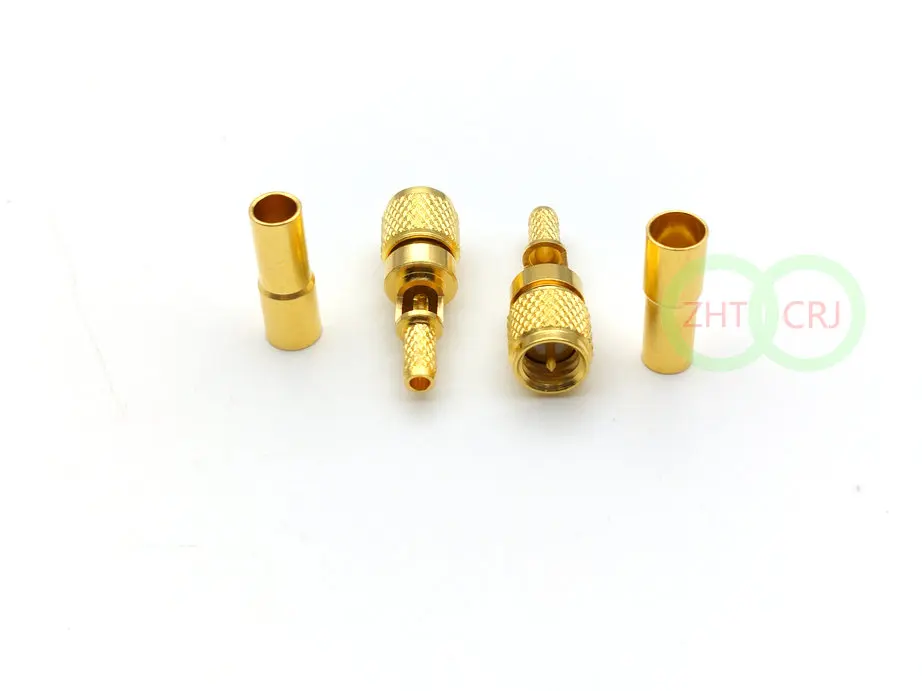 100pcs Gold plated M5 male plug microdot connector crimp for RG316 RG174 Coaxila cable adapter