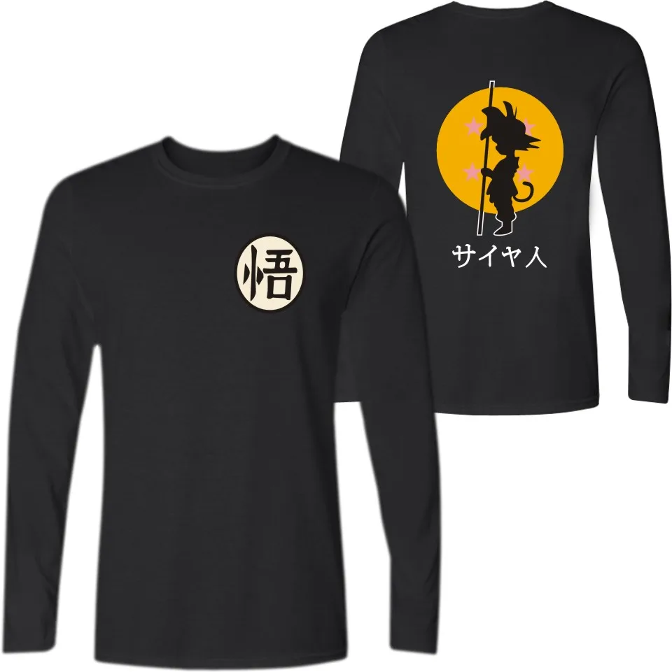New Dragon Ball T-shirt Men 2017 Casual Funny Clothing Print Sun Wukong Fit Cosplay Long Sleeve Tees | Мужская одежда