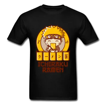 

Ichiraku Ramen T Shirt Naruto T-shirt Men Tshirt Ninja Tops Funny Tees Summer Clothing Black Japan Anime Uzumaki Naruto