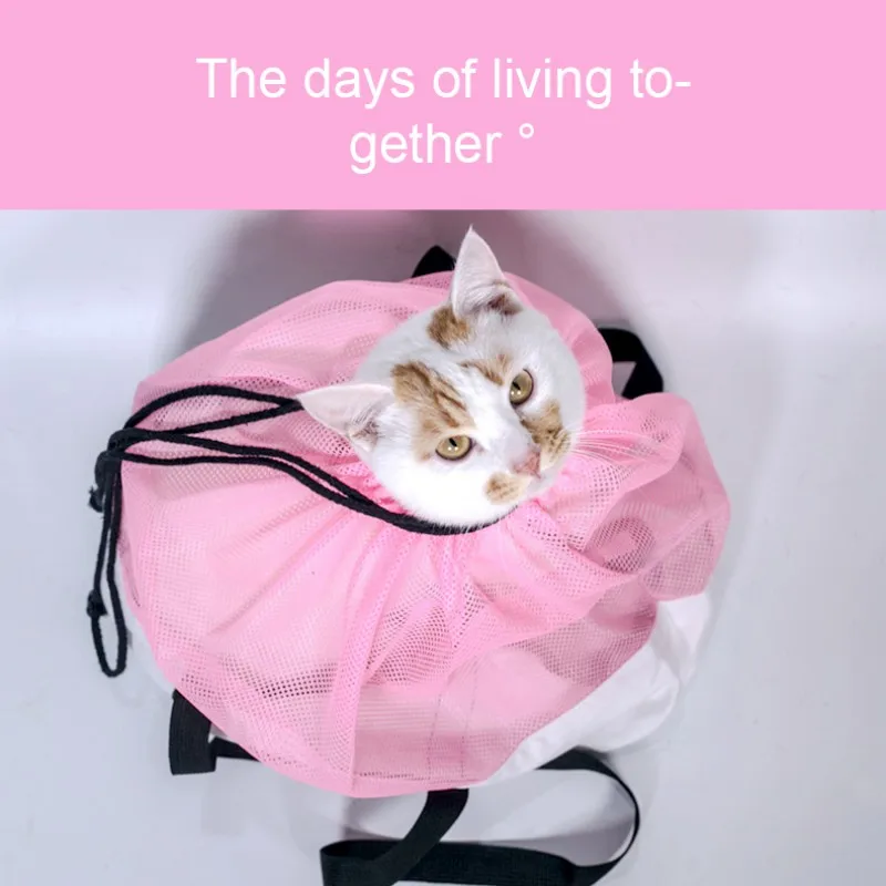 

Multifunctional Oxford Backpack and Durable Grooming Bathing Bag Mesh Pet Bag-Breathable Cat Carrier