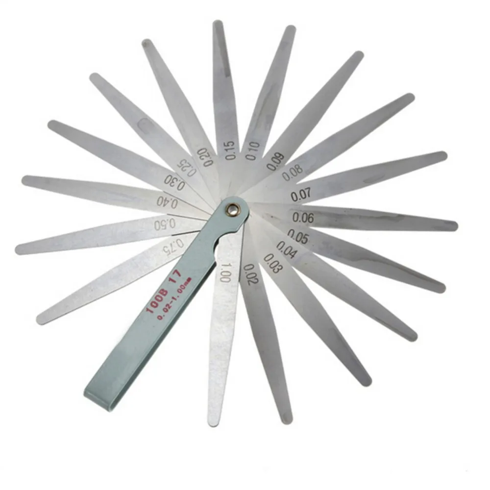 

17 Blades Metric Feeler High precision stainless steel Gauge Filler Feeler Thickness Measurement Tool 0.02-1.00mm