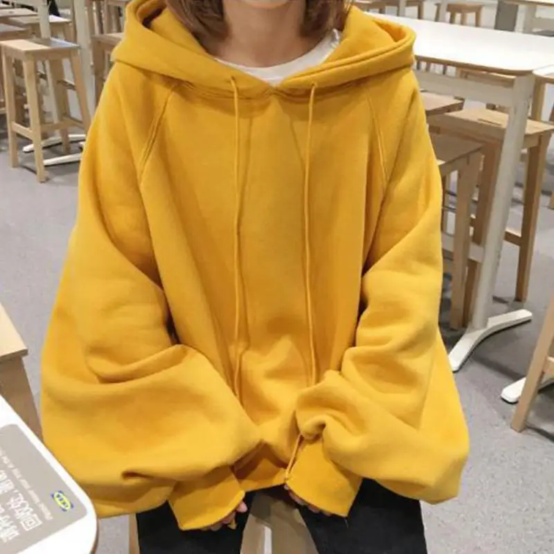 Autumn Winter Fleece Harajuku Print Pullover Thick Loose
