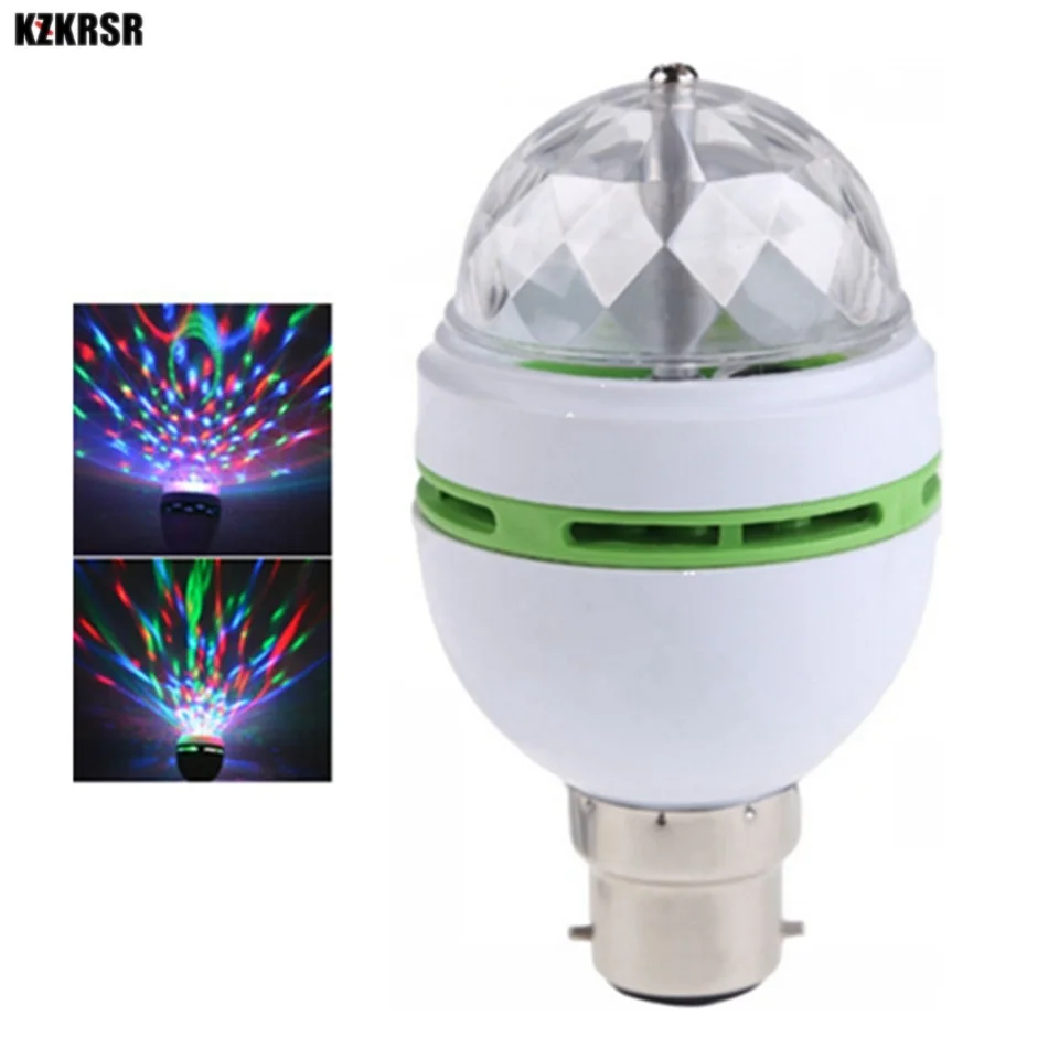 

KZKRSR Smart Auto Rotating RGB Bulb LED Stage light B22 3W AC85V-265V Home Party Disco lamp Dance Entertainment Decoration Lamps