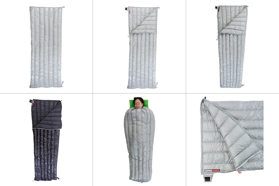Ветер Жесткий E длинный черный Открытый Кемпинг Сверхлегкий конверт 3 сезона вниз спальный мешок ленивый мешок одеяло