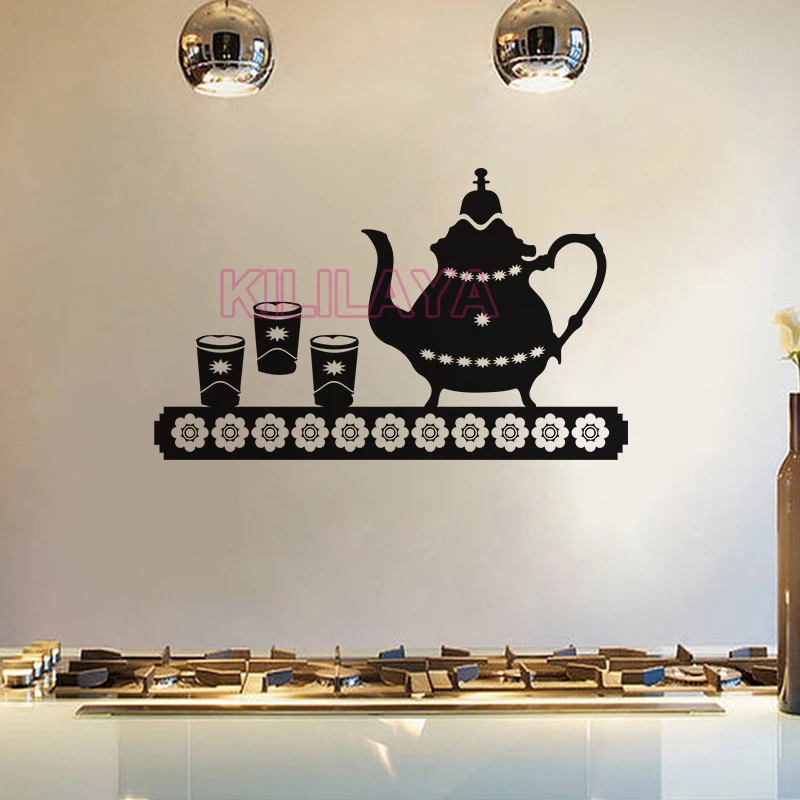 Stickers Cuisine Vinyl Wall Sticker Wall Decals Teapot Mural Tile Wall Art Kitchen Wallpaper