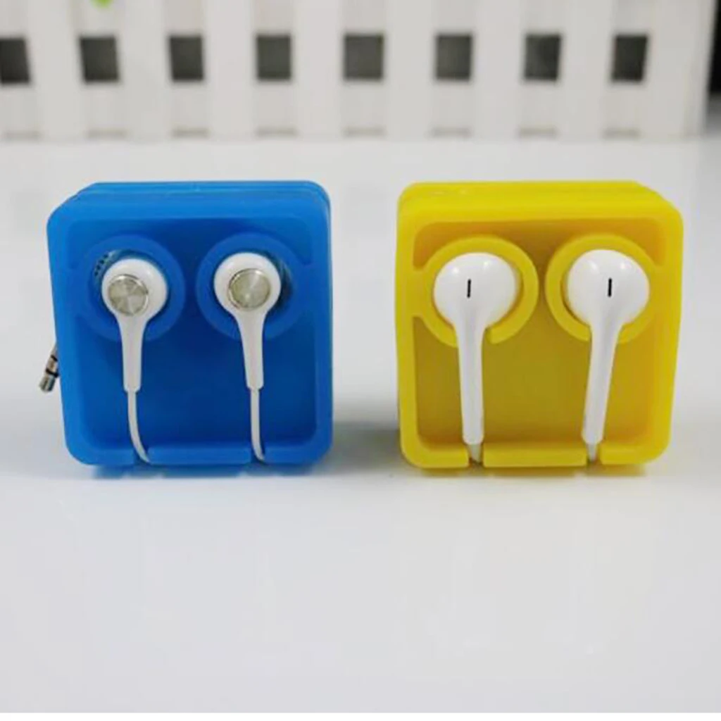 Fashion Portable Earbuds Storage Box Case Silicone Earphone Cable Organizer Earbuds Cable Winder