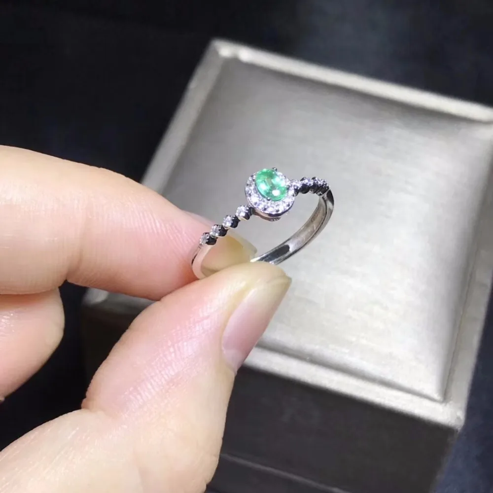 Кольцо с зеленым изумрудом Uloveido обручальное кольцо серебро 925 пробы 3*4 мм