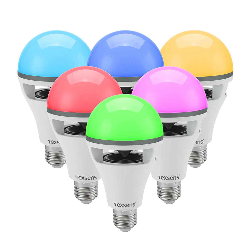 Texsens Smart RGB LED Музыка приложение свет 10 Вт лампа E27 беспроводной Bluetooth динамик