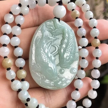 

Fashion natural yu fish pendant for men and women/