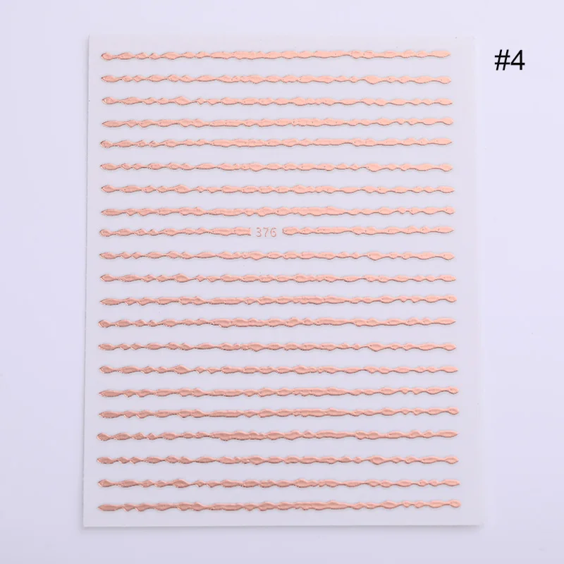 1 Лист наклейки для ногтей золотые Серебристые полосы линии 3D ...