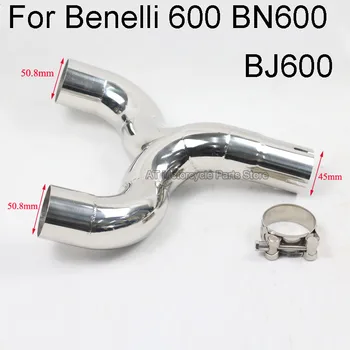 

BN600 BJ600 Motorcycle Stainless Steel Modified Exhaust Connect Link Middle Pipe Without Exhaust For Benelli 600 BN600 BJ600