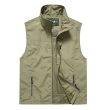 Summer Mesh Vest With Many Pockets For Men Thin Breathable Multi Pocket Classic Waistcoat Male Photographer Sleeveless Jacket