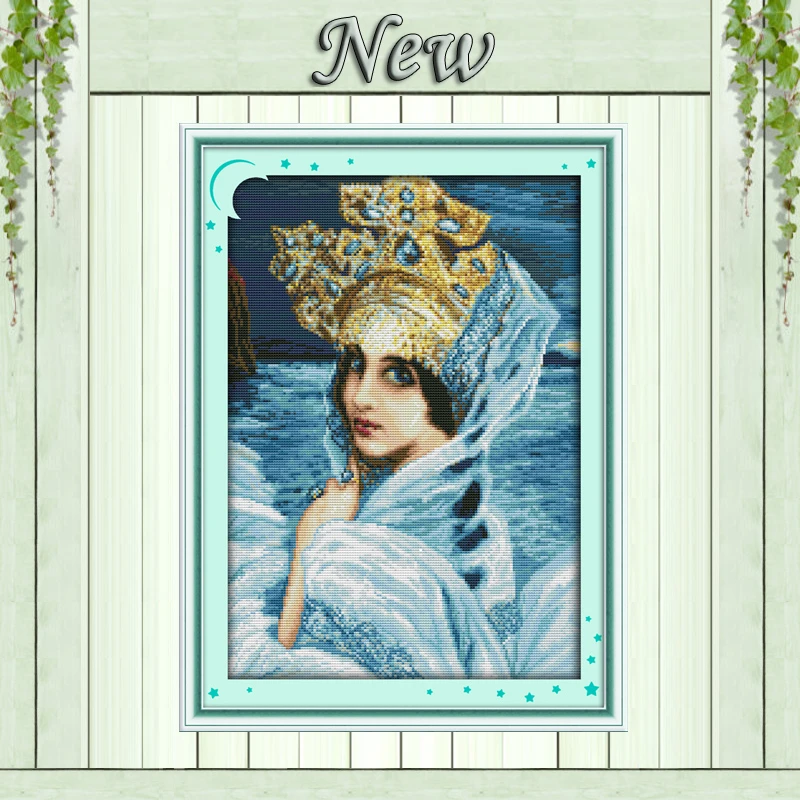 Лебедь принцесса красивая девушка 11CT шаблон печати на холсте 14CT рукоделие diy dmc