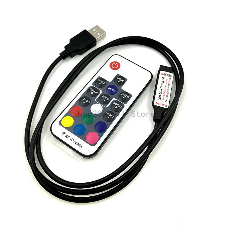 DC5V USB RGB светодиодный контроллер 17key 12A RF беспроводной мини пульт дистанционного