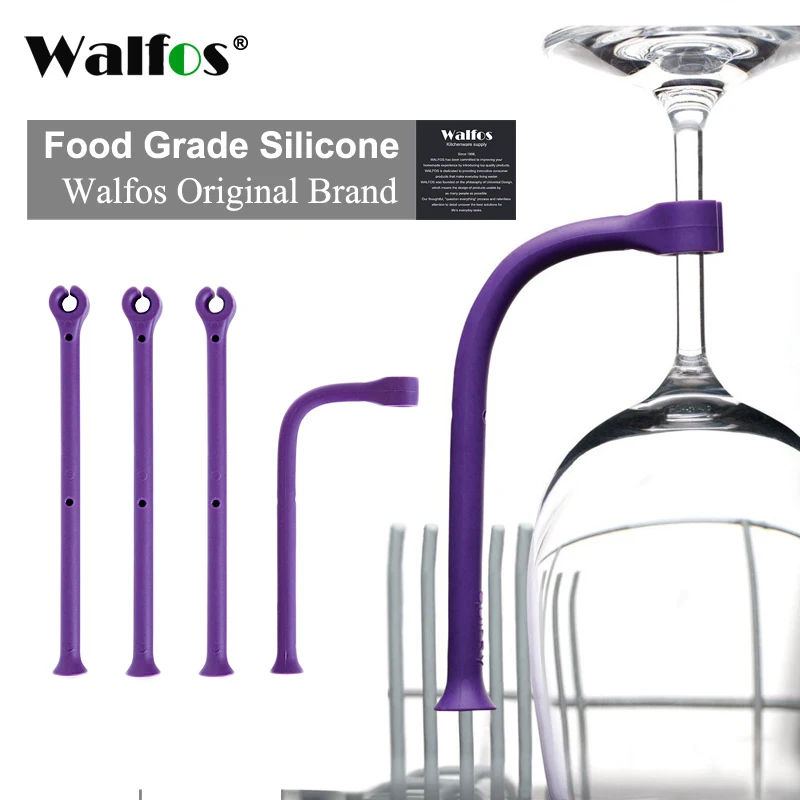 WALFOS бокалы заставка Гибкая посудомоечная машина набор из 4 шт. силиконовый стеклянный кронштейн креативный бокал для вина подвесные кухонные инструменты