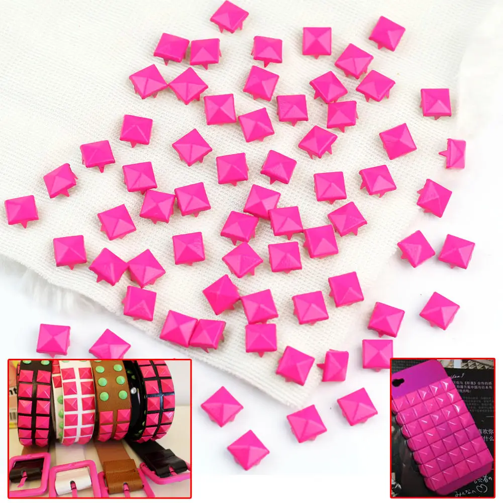 

100Pcs Fashion Rose Color DIY Studs Rivets Accessories For Clothing Shoes Bag Leather Craft Cool Decoration DIY Craft