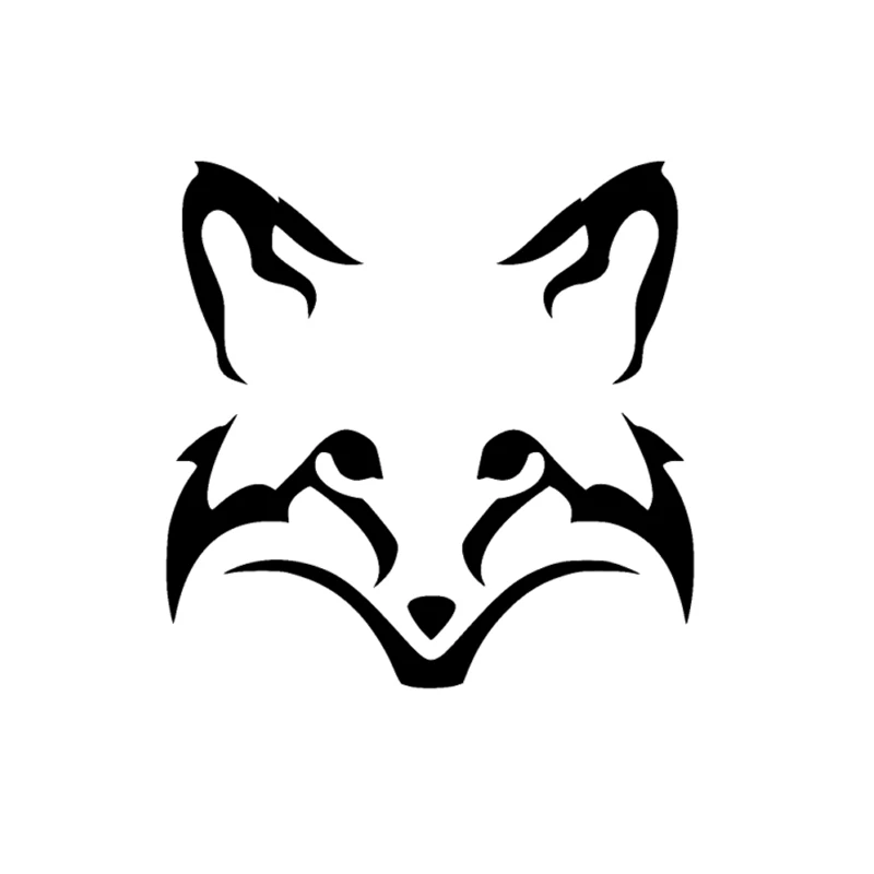 

13.5*13.5cm Cute Fox Face Head Car Sticker Vinyl Decal Animal Black/White Car Body Window Decoration for Abarth Mercedes Benz