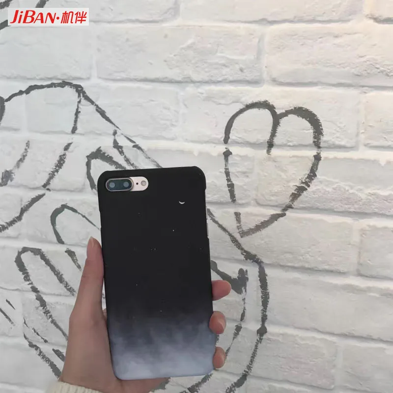JIBAN Мода Градиент звездное небо чехол для iphone 6 мультфильм Луна Жесткий PC задняя