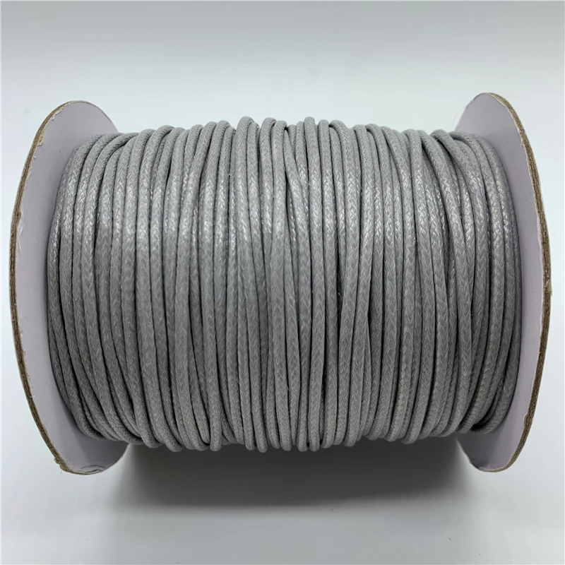 

0.5/0.8/1/1.5/2mm Grey Waxed Cotton Cord Waxed Thread Cord String Strap Necklace Rope For Shamballa Bracelet Making