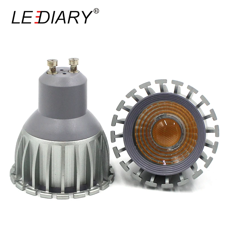 LEDIARY Top Luxury Aluminum LED GU10 Spotlight 100V-240V Better Heat Radiation COB Bulb Energy Saving Cup Shape Lamp Real 5W/6W