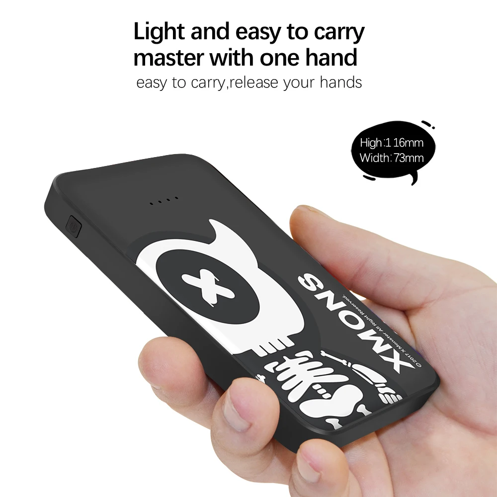 Mini Power Bank 10000mAh Portable Phone Charger Cute Compact Poverbank External Battery 2 USB Outputs 2.1A Power Bank 10000 mAh