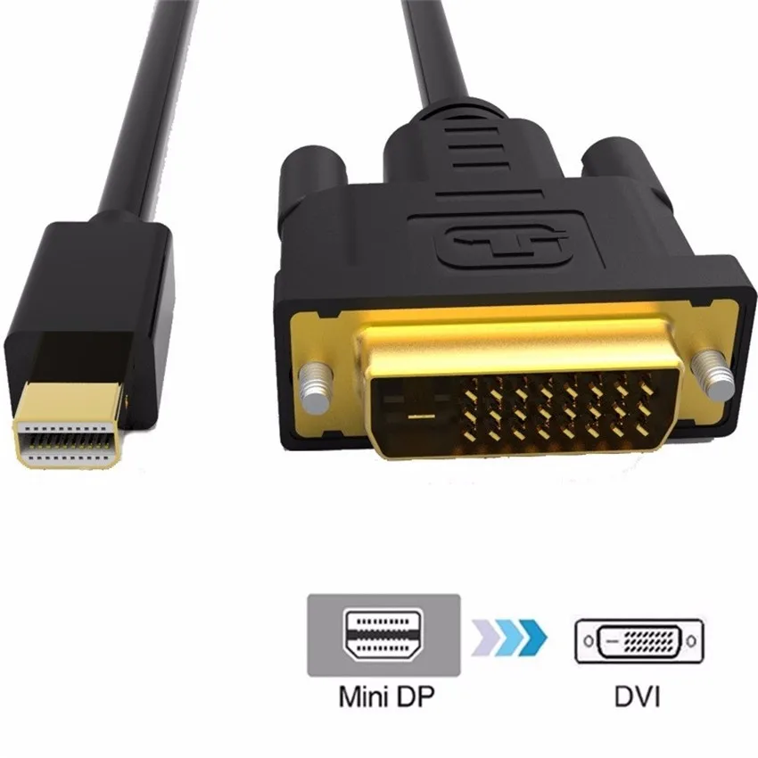 Thunderbolt Mini Displayport to DVI кабель DP Male адаптер для MacBook Pro ноутбук с HDTV проектором 1 м 2 3 м| |
