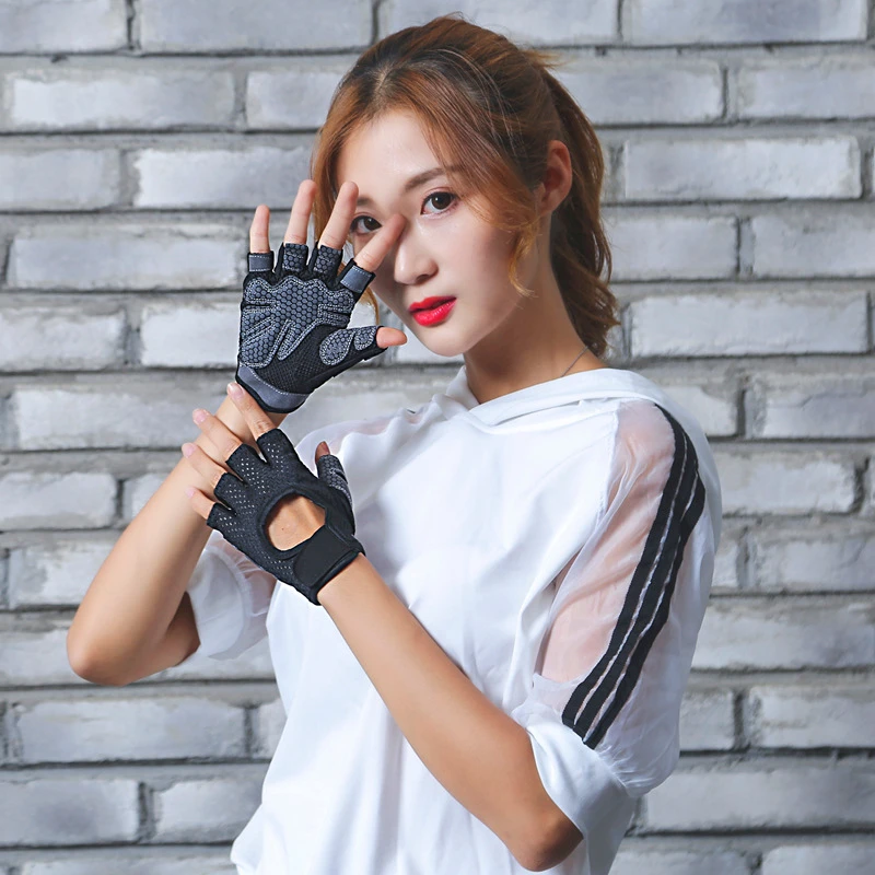 Weightlifting Gloves 2 Pieces Professional Gym Fitness Gloves Power Weight Lifting Women Men Crossfit Workout Bodybuilding Half Finger Hand Protector