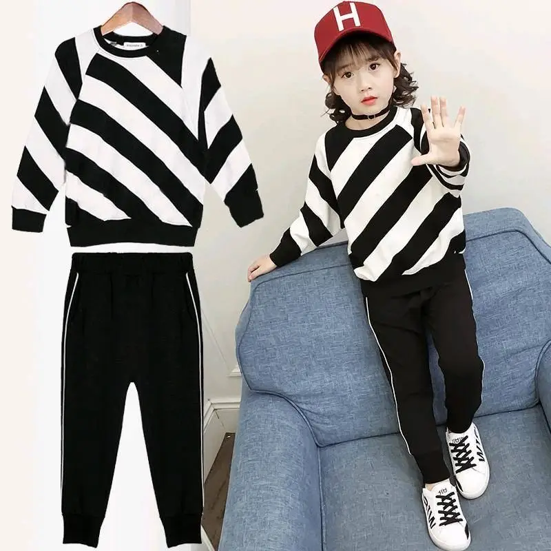 

Girls Spring Set 2019 New of The Children's Clothing Movement Spring and Autumn Long-sleeved Children and Girls Two-piece Set