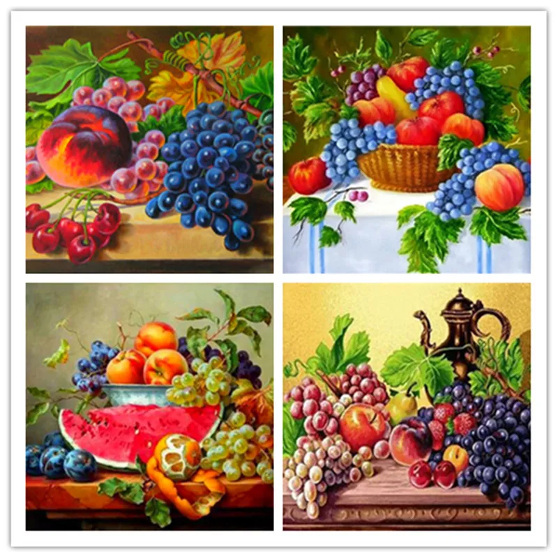

5D DIY Suqare Diamond embroidery Still life of fruit diamond painting Cross Stitch mosaic picture of Rhinestones home decoration