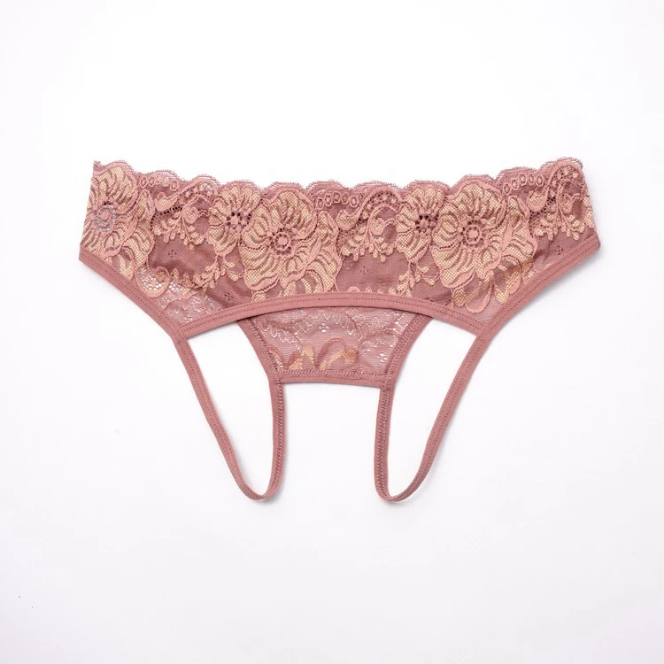 Women Thongs And G strings Lace Transparent Panties For Sex Open Crotch Briefs Erotic Underwear Temptation Floral Sexy Lingerie (12)