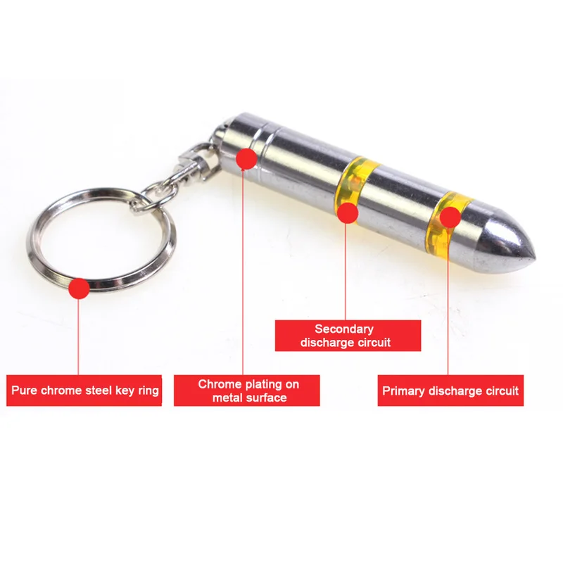 HLEST Portable Car Anti-static Keychain Dropshipping High Quality Steel Chrome Elimination Static Electricity Key Ring