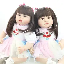 55 см Силиконовые-Reborn-Младенцы Куклы милые куклы моделирования дети играют дом игрушек Рождество подарки на день рождения Детская Playmate