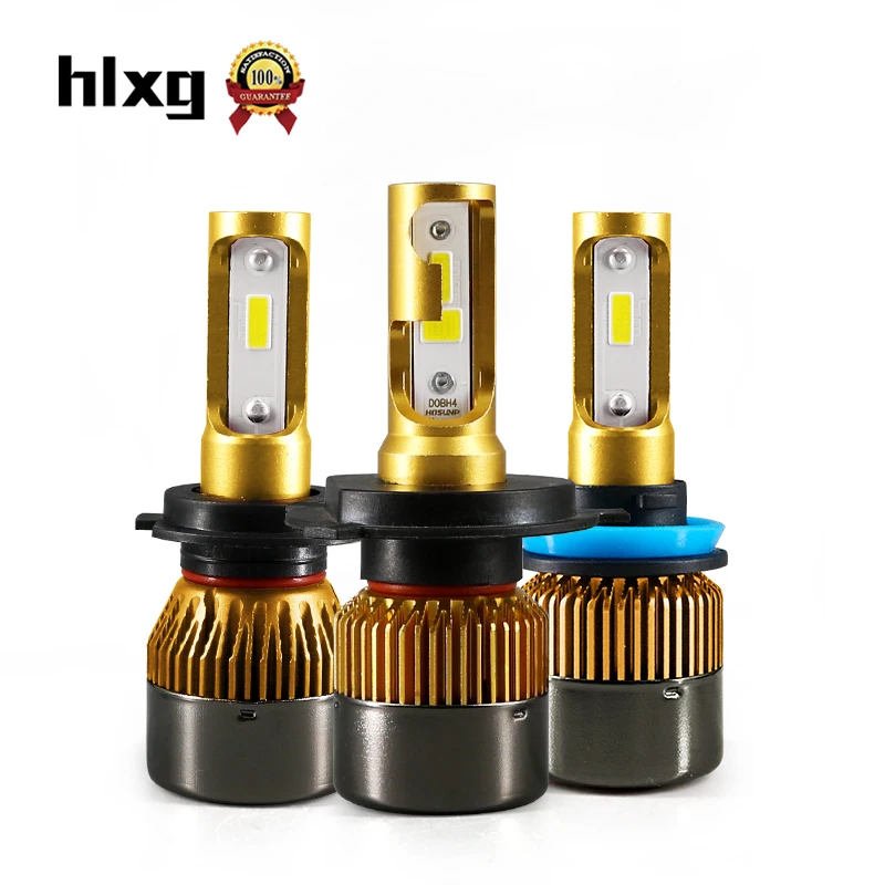 Hlxg 2 шт. мини 72W фары для 12000LM H4 Led H7 светильник лампы для автомобилей 6000 К HB3 9005 HB4 H8 H11 Автомобильные светодиодные противотуманные фары светильник s Источник 12v