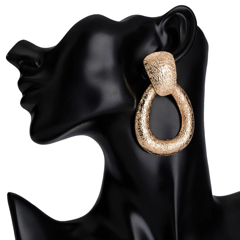 

Luxury Metal Big Drop Earrings for Women Girl Fashion gold color earings Charm Party geometric Vintage Earring Jewelry 2019 Gift