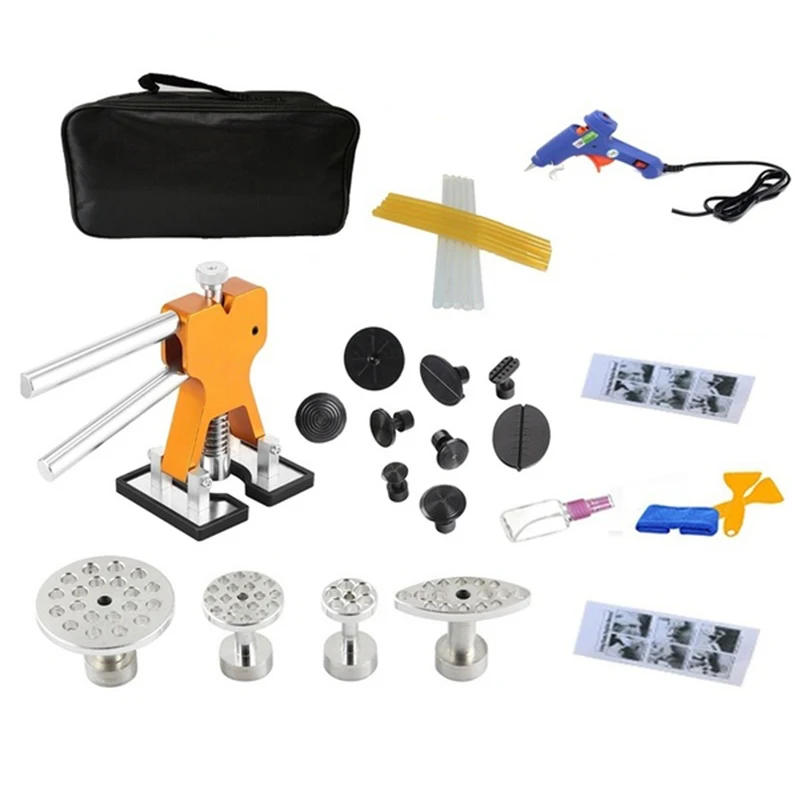 

29pcs/1Set Car Dent Lifter-Glue Puller Aluminium Alloy Tab 20W Glue Machine Bodywork Repair Tools Kit