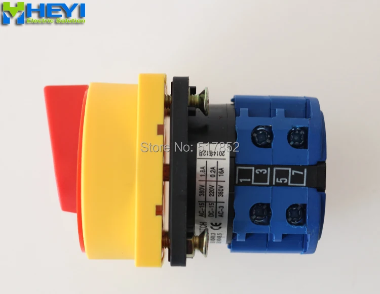 20A 440V 2 положения NO/OFF поворотный переключатель LW26GS 20/04 Амперметр с блокировкой
