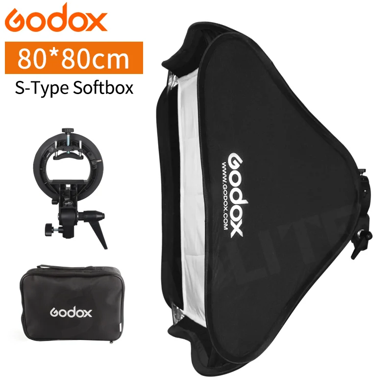 

Godox 80x80cm 32" * 32" Foldable Softbox with S Type Bracket Holder+Carry Bag for Photography Studio Speedlite Strobe