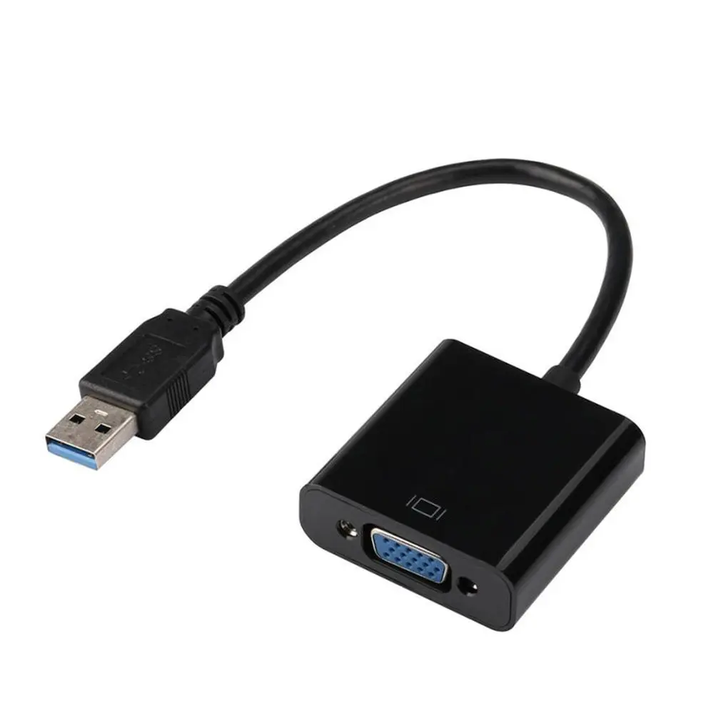 1 шт. USB 3,0 к VGA Графический конвертер карты дисплей кабель адаптер 1080P черный