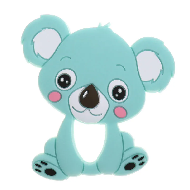 Bpa Free 10pc Cute Dinosaur Silicone Baby Teether Pendant Teething Necklace Koala Dragon Food Grade Nursing Gift Unicorn Raccoon