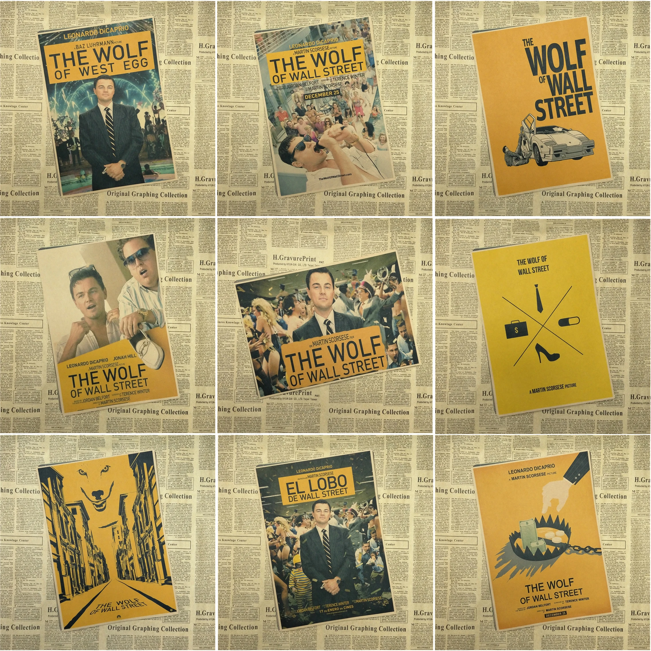The Wolf Of Wall Street Oscar Poster Retro Decorative Painting Wall